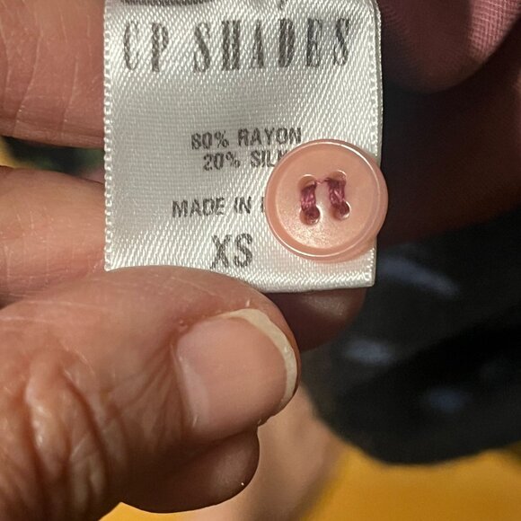 CP SHADES Burgundy Velvet Shirt With Silk Accents Size X-Small - Picture 10 of 10